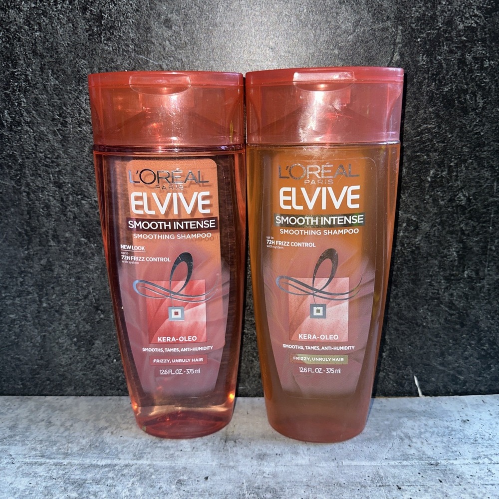 2 Lot L'oreal Elvive Smooth Intense Shampoo Frizz Control Kera-Oleo Loreal